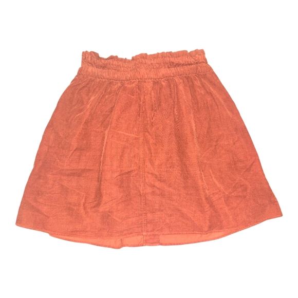 Madewell Corduroy Paperbag Button-Front Mini Skirt Size XS Burnt Orange - Picture 4 of 5